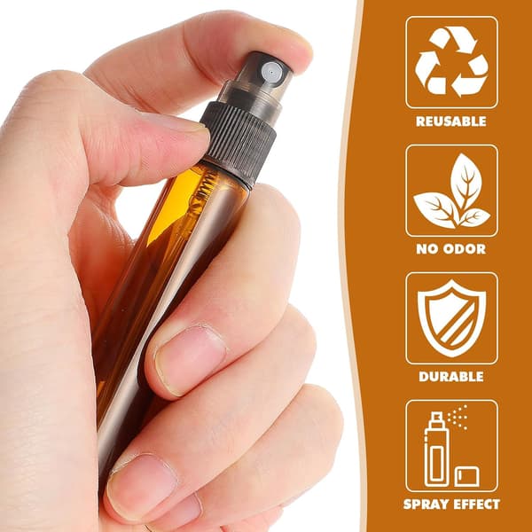 10-pakning brune glass sprayflasker 10 ml mini fin tåke reisebeholdere