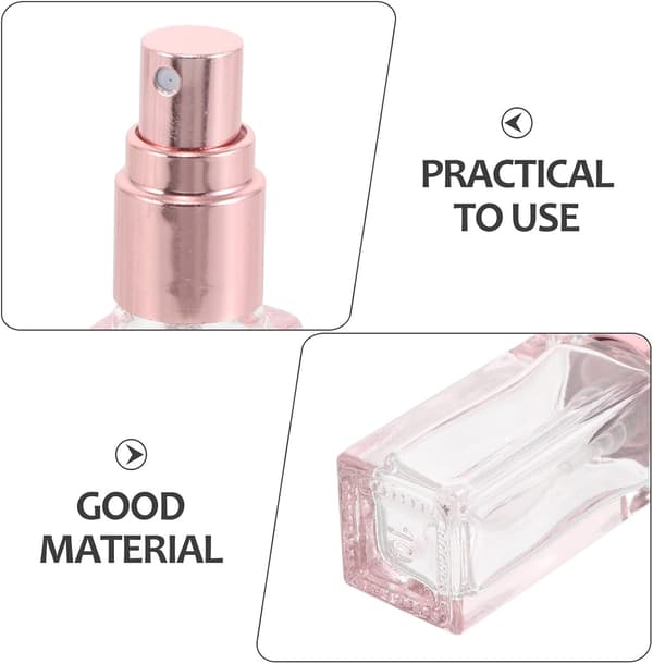 5 stk 5 ml bærbare rosa glassparfymeflasker påfyllbare fine tåkeforstøvere for reise og væskelagring