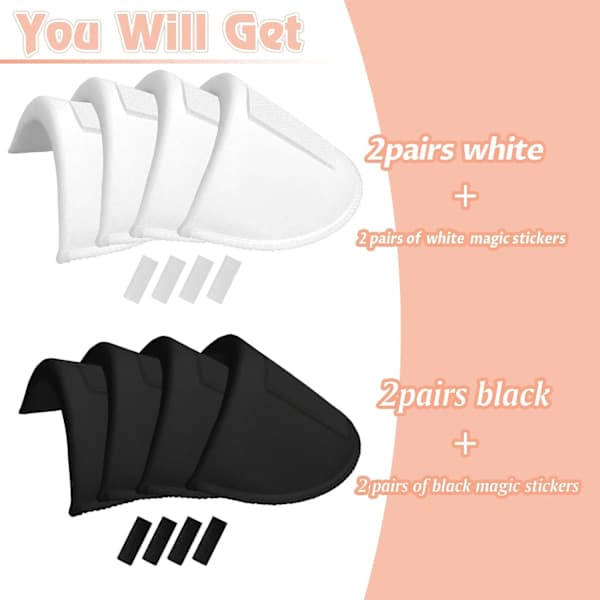 Four Pairs of Shoulder Pads, 1.5 cm Thickened Foam Shoulder Support, Breathable Sponge Pads Suitable for Uneven Shoulders and Lower Back.