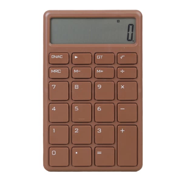 Mini Calculator Silent LCD Display Non-Slip Portable Small Calculator for Office Store Home Brown
