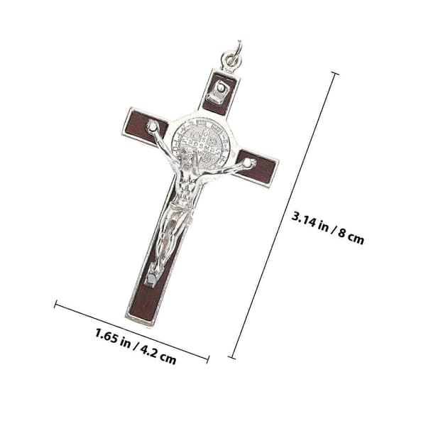Jesus Cross Necklace Crucifix Pendant for Modest Style Black[DB]