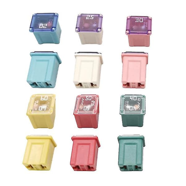12 pcs Low Profile Jcase Fuses for Trucks and SUVs - Compatible with (20a/25a/30a/40a/50a/60a)