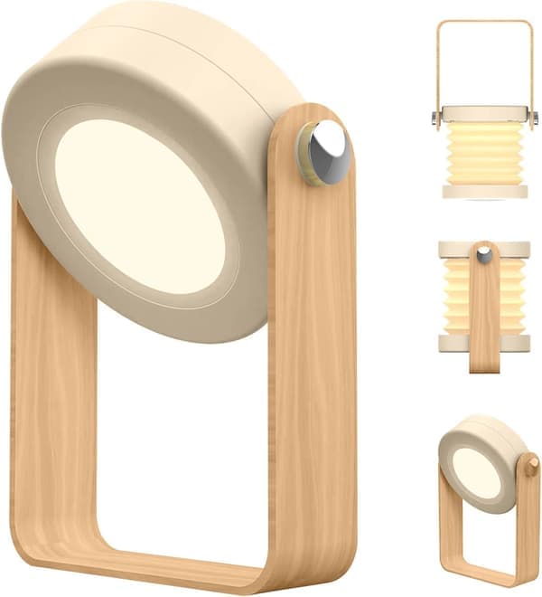 Multifunctional Night Light & Baby Lamp | 3-Level Dimming, USB Rechargeable, 18h Battery, Warm Light for Desk & Nursery [Ho]