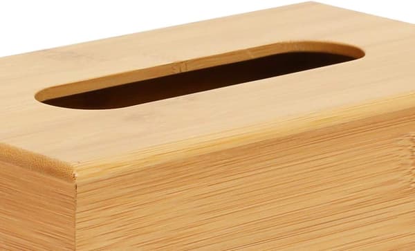 Bambu rektangulär vävnadslåda | Vävnadshållare | Servettdispenser | Vävnadsöverdrag | Vävnader ingår ej | H8,5 x B24 x D12 cm |