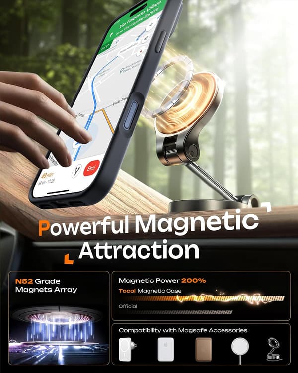 Magnetisk deksel til iPhone 17 Pro Max 6,9 tommer, kompatibel med MagSafe (svart) iPhone 17 Pro Max iPhone 17 Pro Max