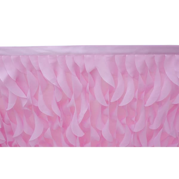 Hängande tyllbordskjol Tutu bordskläder för födelsedag bröllopsfester, sängdekor rosa 77 H x L 275 cm