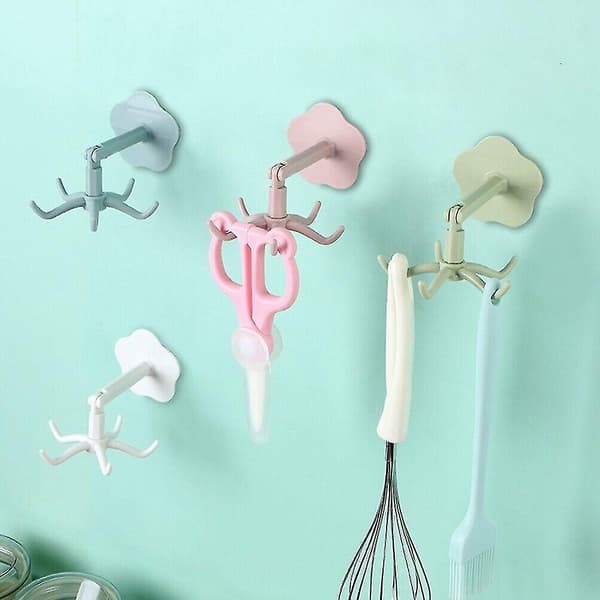 High-Quality Hooks Storage Cabinet Bathroom Office Strong Adhesion Tools. (Green)(4pcs)