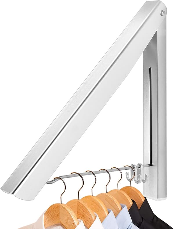 Foldable Wall Mounted Clothes Hanger, Retractable Aluminum Wall Hanger (F423)