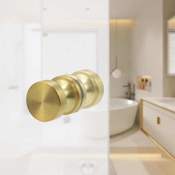 Round Back-to-Back Shower Door Handle, Shower Enclosure Handle, Shower Screen Replacement Handle, Gold