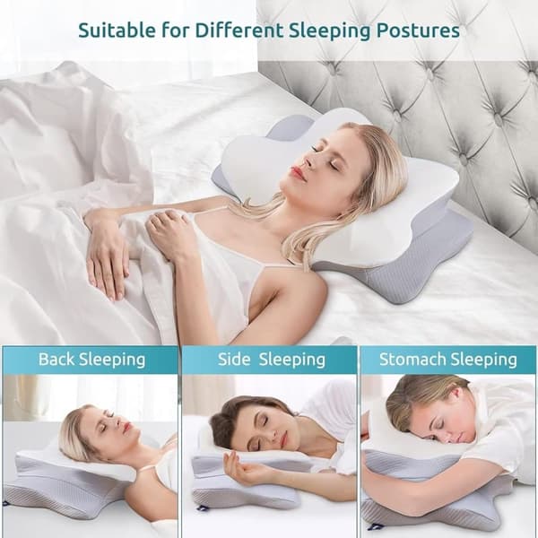 Ergonomisk kudde / Ortopedisk memory foam-huvudkudde för sid- och ryggsovare, lindrar nacksmärta Nackkudde_TF_TF