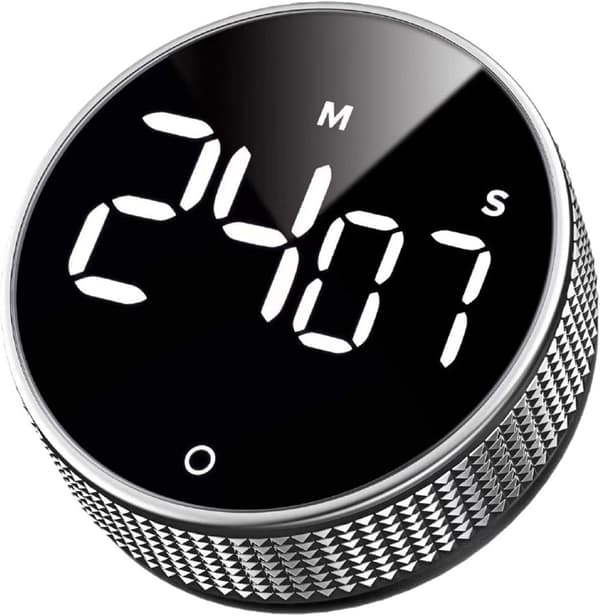 Digital kjøkkentimer, matlagingstimer, magnetisk nedtellingstimer med stor LED-skjerm, justerbart volum og lysstyrke