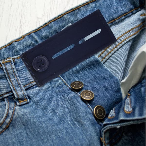 5 stk elastiske midjeutvidere for bukser, justerbare knapputvidere for bukser, bukseknapputvidere, knappmidjeutvidere