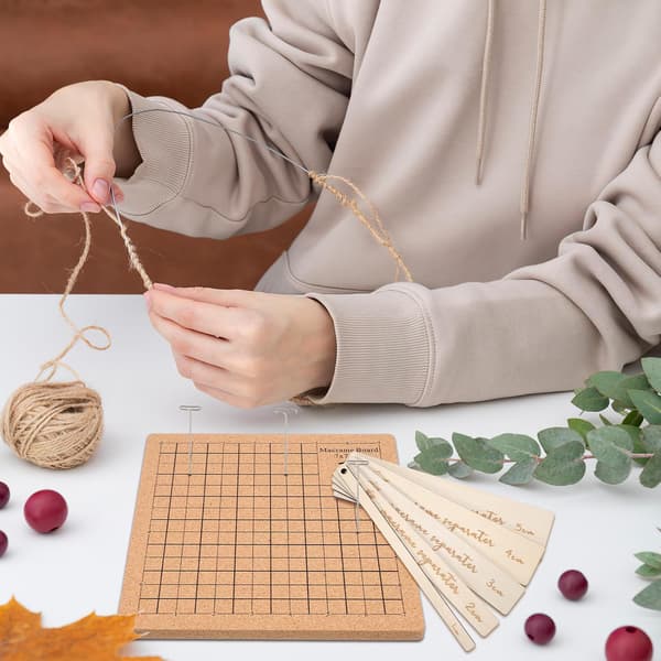 Macrame Board and Pins for Knotting Projects DIY Braiding Board Pins and Ruler for Macrame Crafts