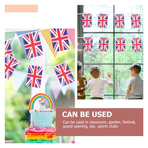 Genanvendelig velegnet til indendørs og udendørs brug Britisk haveflag vimpelbannere lavet af robust polyester