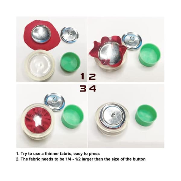 Varmt Tyglappar Kit med 5 Olika Storlekar Knappverktyg, DIY Tyg