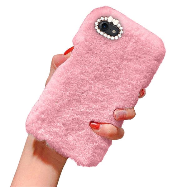 iPhone 7/8 Plus - Deksel/Mobildeksel - Fluffy Pels Rosa Pink Pink Pink Pink