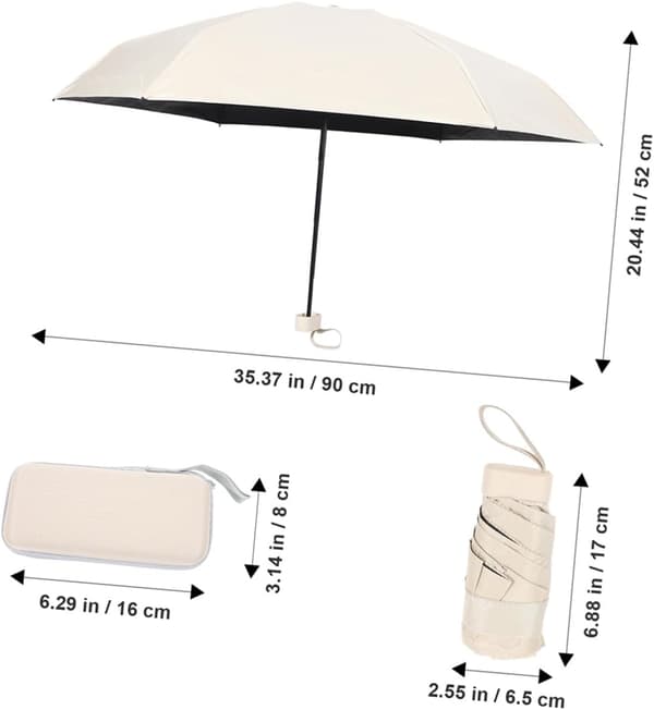 Mini Parasol Solparaply UV-beskyttelse Kompakt Lomme Paraply til Strandrejser Vindtæt til Sol og Regn