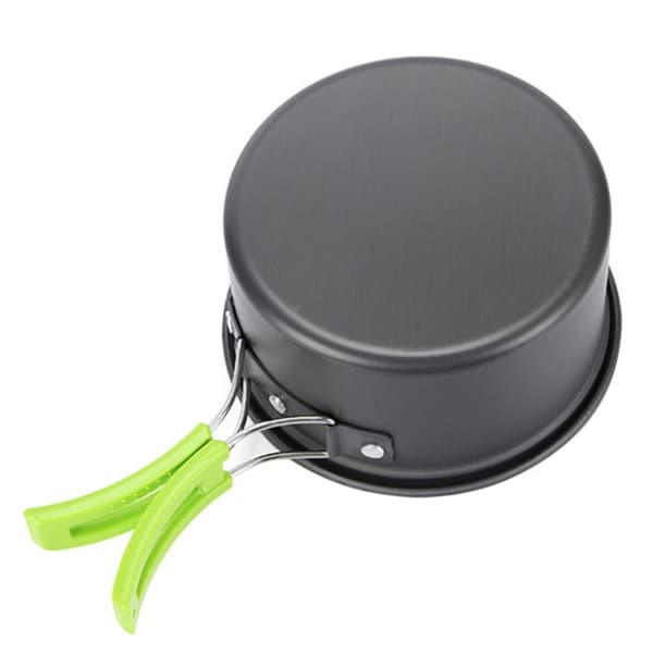 Camping kokekarsett gryte med redskaper Silver silver