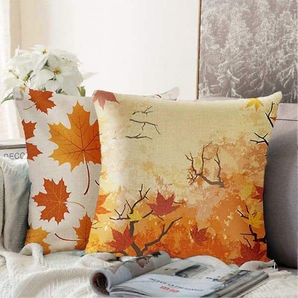 Kuddfodral Merry Christmas-serie, 4-pack - Mjukt linne-bomullsdesign, kuddfodral för soffa, sovrum 18 x 18
