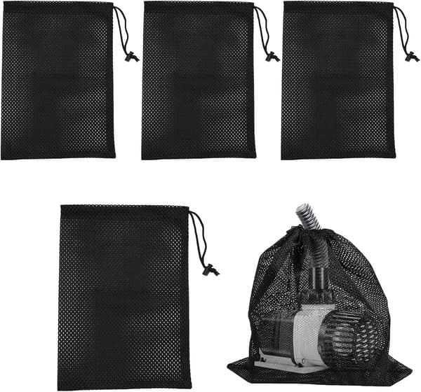 Pumppåsar (4-pack), Pumpfilter nätpåse, Dammpump, Dammfilter barriärpåse, Vattenpump filter nätpåse (Svart)