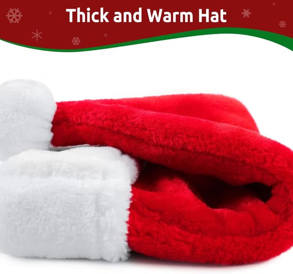 2-pack Santa Hat for Adults, Red Plush Christmas Decoration - 45*32cm