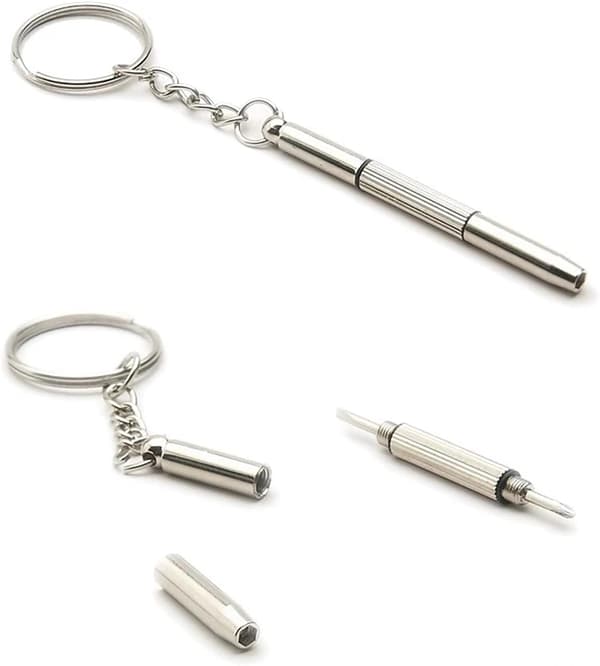 Small Pocket Size Double Sided Screwdriver for Your Glasses or Sunglasses as a Keychain, 2 pcs.