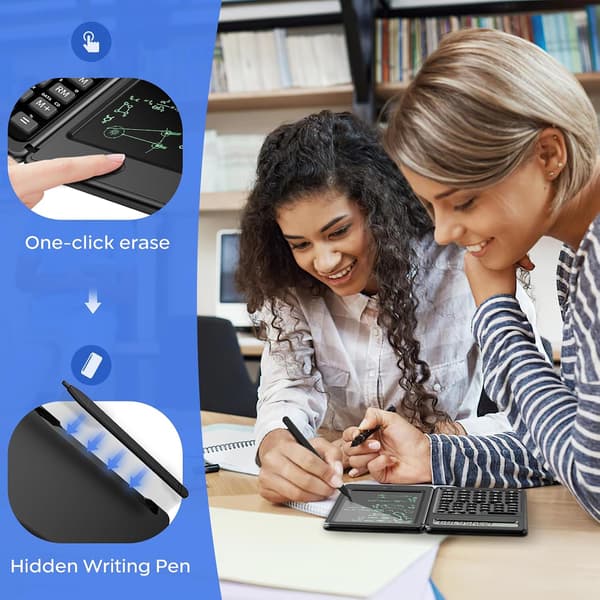 Calculator with Writing Tablet - 10-Digit Calculator Scientific Professional Calculators, School Desk Calculator with Drawing