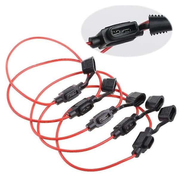 5 stk. Inline Mini Bladsikringsholder Stænktæt Til 12v 30a Sikringer Bil Motorcykel