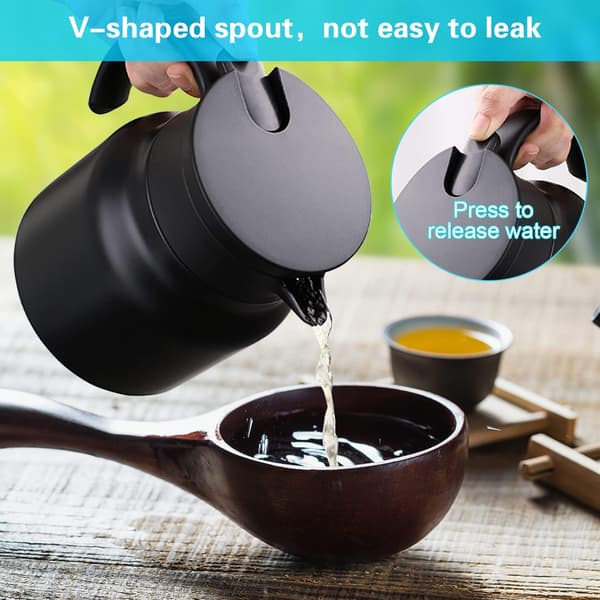 Vakuumkande med infuser, si til løs te, kaffekande i rustfrit stål med temperaturdisplay, 800 ml