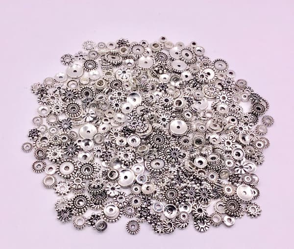100g Silver Spacer Beads Round Antique Tibetan Spacer Beads Meta