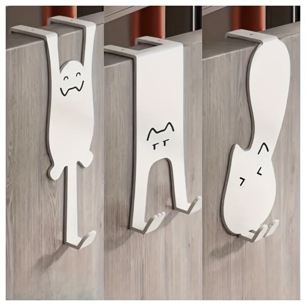 Iron Material Door Hooks with Various Patterns, Over-the-Door Hangers, Anti-Rust Spray Paint White White
