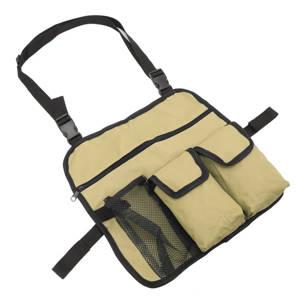 Beach Chair Armrest Pocket 600D Oxford Cloth Multifunctional Organizer for Camping Khaki