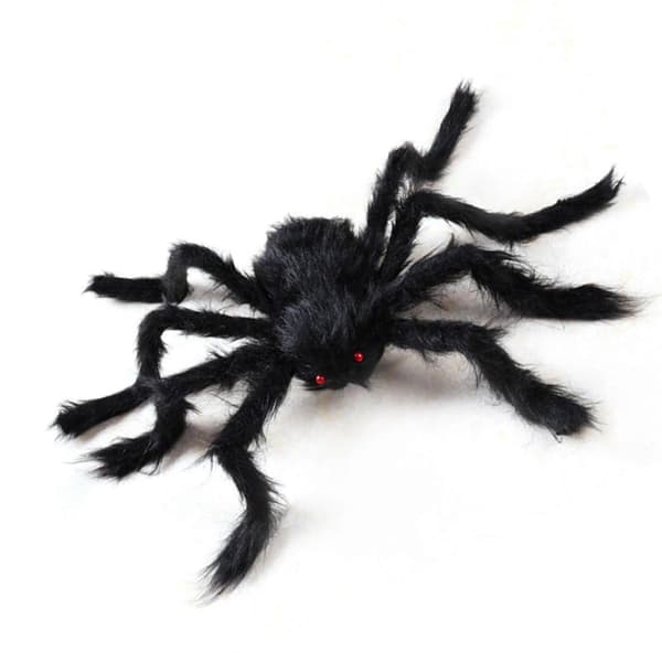 Halloween Livagtige Kæmpe Sorte Edderkopper Højtidspynt