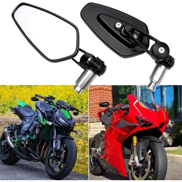 2 st Motorcykelstyre Backspeglar Motorcykel Backspeglar för XJ6 MT01 MT03 MT07 MT09 (Svart)
