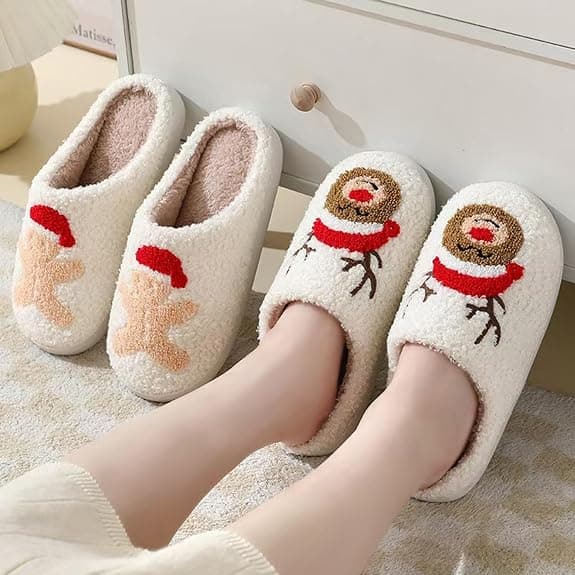 Christmas Slippers with Pattern, Suitable for Indoor and Outdoor Use, 1 Pair, Size 38-39 38-39 38-39