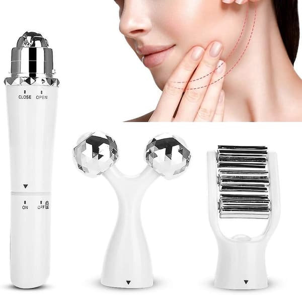 3-i-1 Ansigtsmassage Roller, 3D Roller Massager Ansigte, Hudpleje Ansigtsmassage Professionel Elect