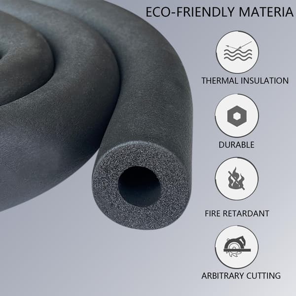 10 pieces of insulation pipe Heating pipe insulation Ø 13 mm Pipe insulation 1.8 m Insulation pipe (Black, 13 mm)