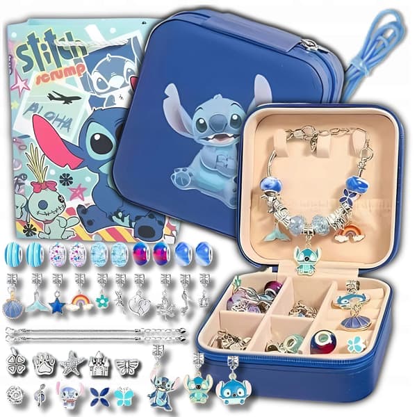 Perlesæt til at lave armbånd Charms Perle Lilo Stich{HW}