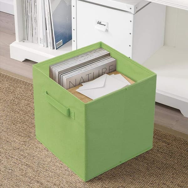 Storage Box, 2 pcs Foldable Storage Cube, Storage Box, Made of Fabric – Green