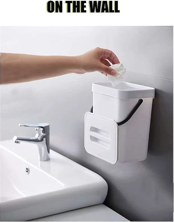1,3 gallons kompostbehållare, 1-pack liten komposthink med lock för köksbänk under diskbänk (vit)