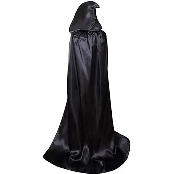 Halloween kappe til døden, vampyrheks kappe, festkostume til voksne og børn, sort kappe