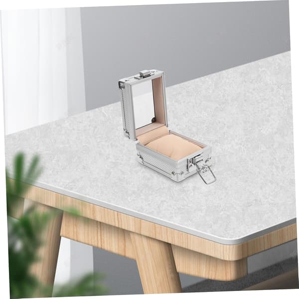 Oppbevaringsboks i aluminium for klokker med lås og puter for ulike kompakte design