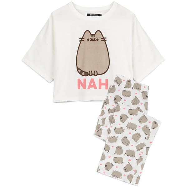 Pusheen Dam/Dam Nah Lång Pyjamas Set XL Vit/Grå Vit/Grå Vit/Grå XL White/Grey XL