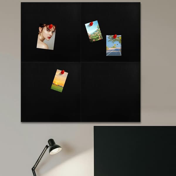 Self-adhesive Felt Boards 4 Pcs Black Square Memo Boards Sound Absorbing