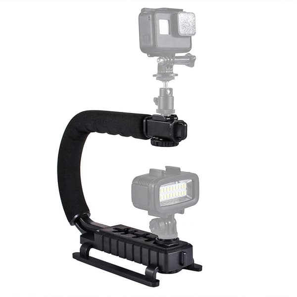 Videohåndtak for stabilisering av action, med blitssko