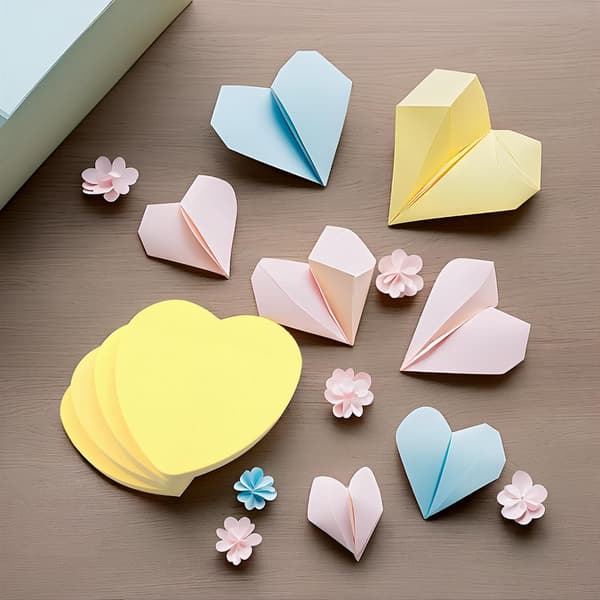 8 blokker Hjerteformede Selvklebende Lapper Pastell 100 Ark Per Blokk 7,6 x 7,6 cm Avtakbare Selvklebende Lapper gule