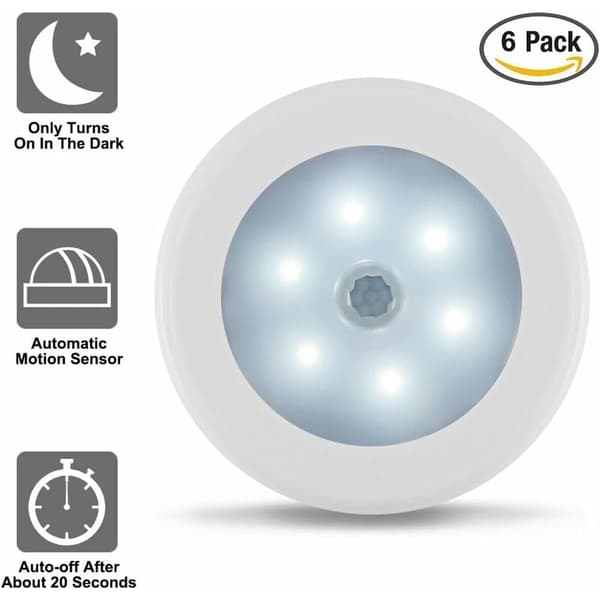 Rörelsesensor Nattlampor 6-pack LED Sovrum Kök Garderob Energiklass A+