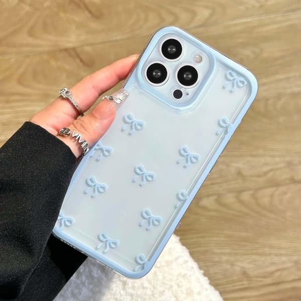 1 stk. Etui til iPhone 16 Pro Max, Transparent med Sødt Rosetdesign, Æstetisk, Hævet Kamerabeskyttelse