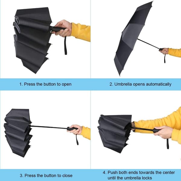 8 Ribs, Automatic Open and Close, Dry, Non-Slip 210T Fabric Handle