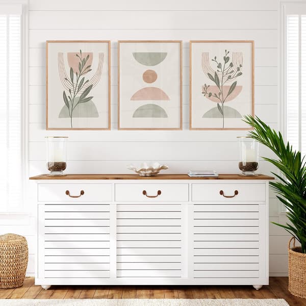 Set med 3 väggkonstposters för sovrum, hem eller kusindekor - Väggkonst i boho-stil för vardagsrum, grön